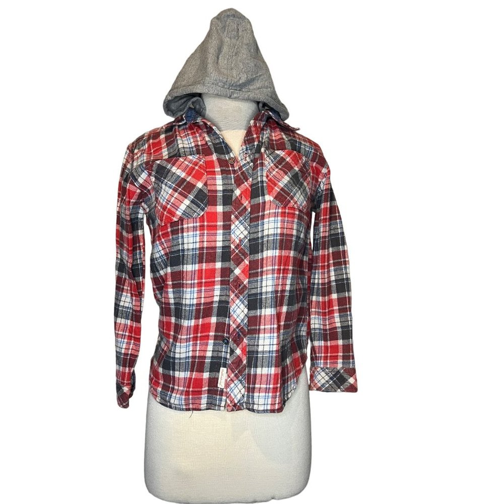 Weatherproof Shirts & Tops / Boys Thermal Button Down Size L (14/16) Red & Blue